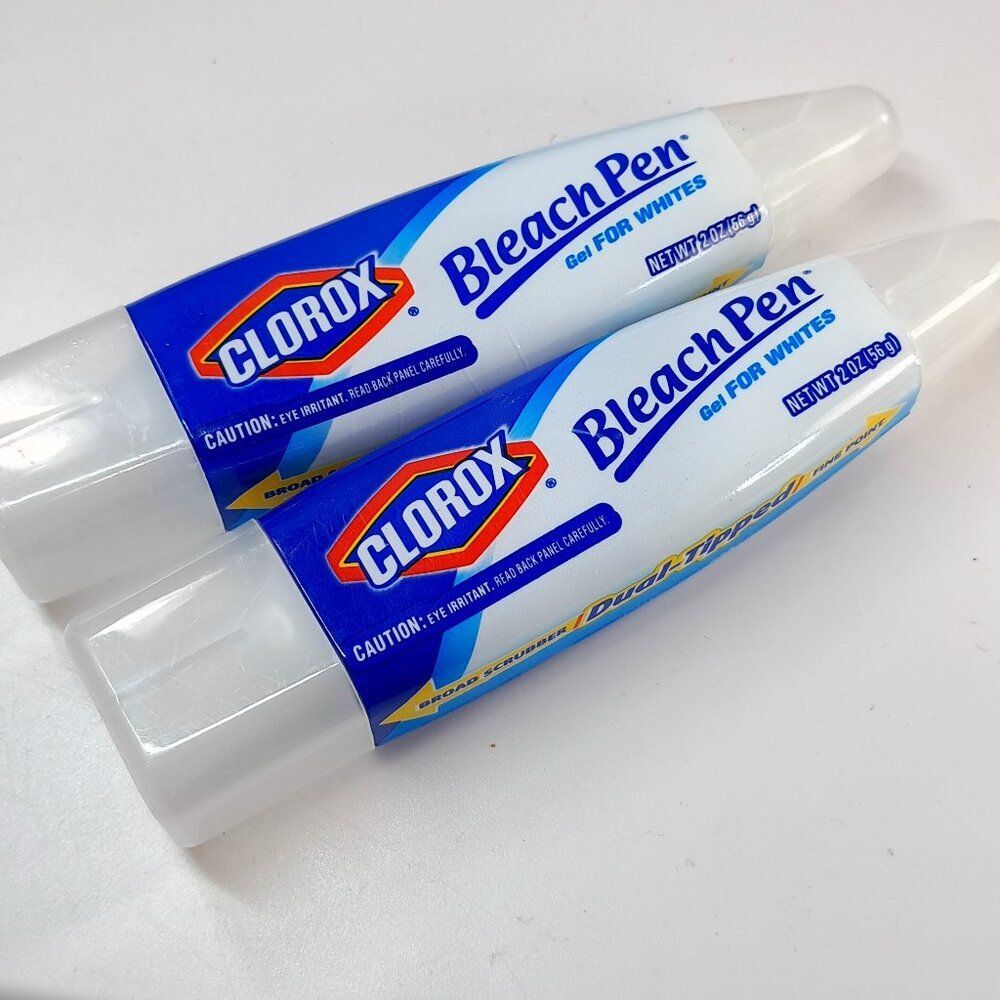 Clorox Bleach Pen Gel For Whites SET 2 Cleaner Dual‎ Tipped Scrubber Fine Point